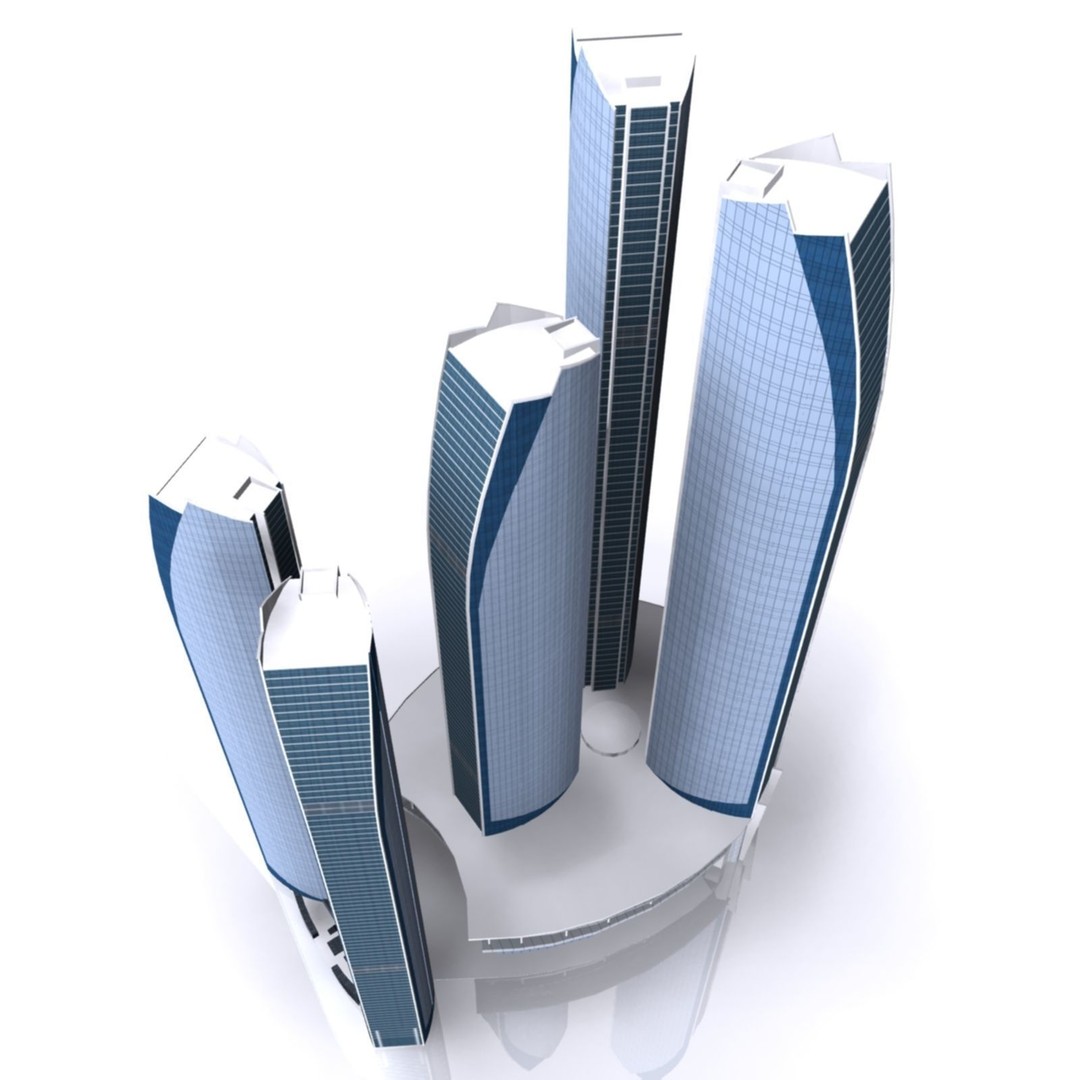 Etihad Tower 3D Model – Low Poly Landmark Asset, FBX & OBJ - View 7