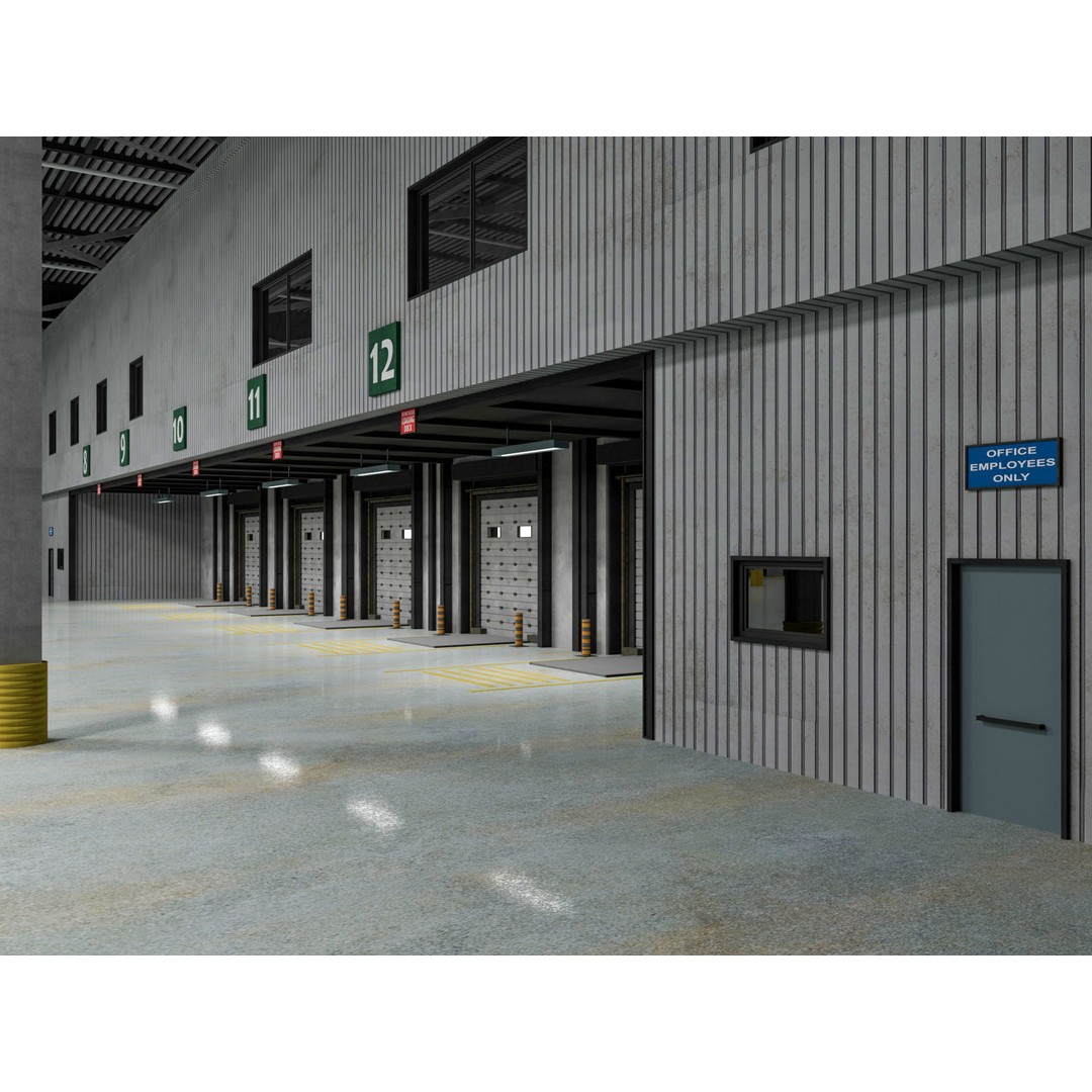 Warehouse Logistic 3D Model – Industrial Depot, Cinema4D R25, FBX - View 13