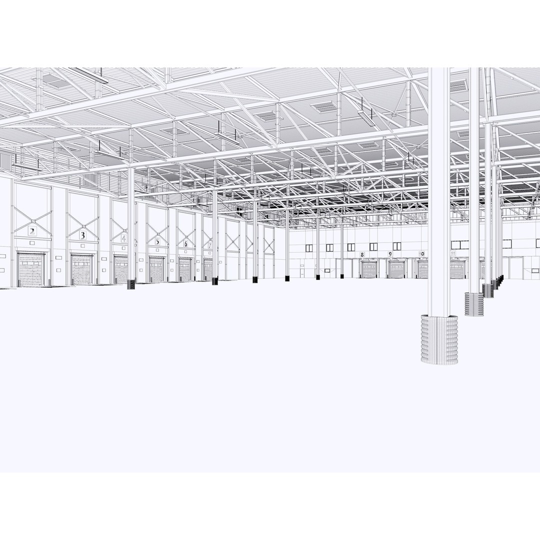 Warehouse Logistic 3D Model – Industrial Depot, Cinema4D R25, FBX - View 18
