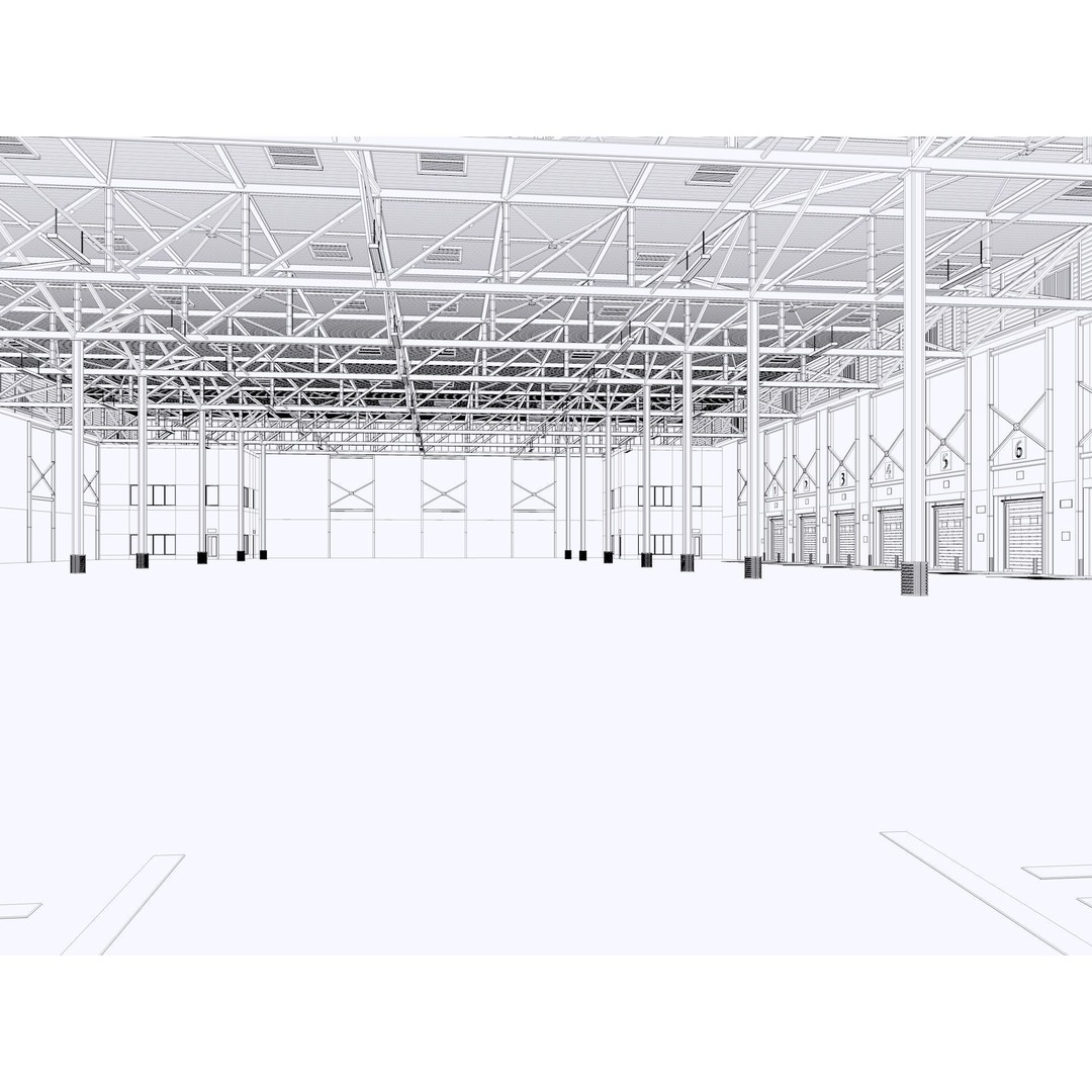 Warehouse Logistic 3D Model – Industrial Depot, Cinema4D R25, FBX - View 26