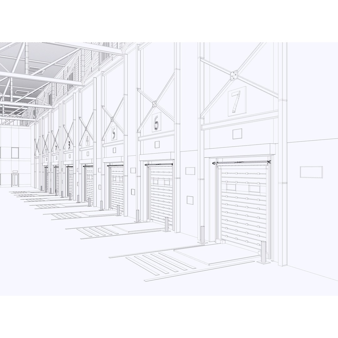 Warehouse Logistic 3D Model – Industrial Depot, Cinema4D R25, FBX - View 27