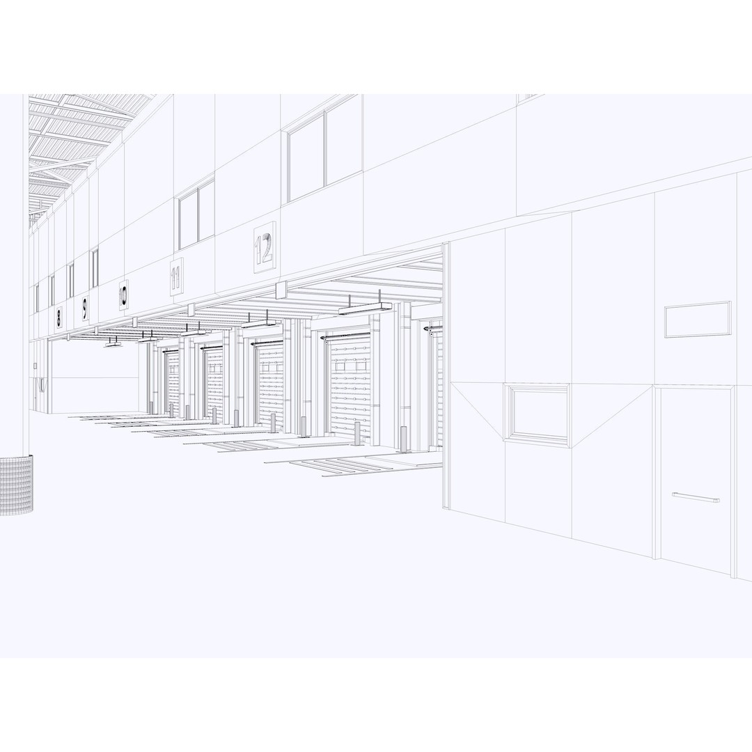 Warehouse Logistic 3D Model – Industrial Depot, Cinema4D R25, FBX - View 28