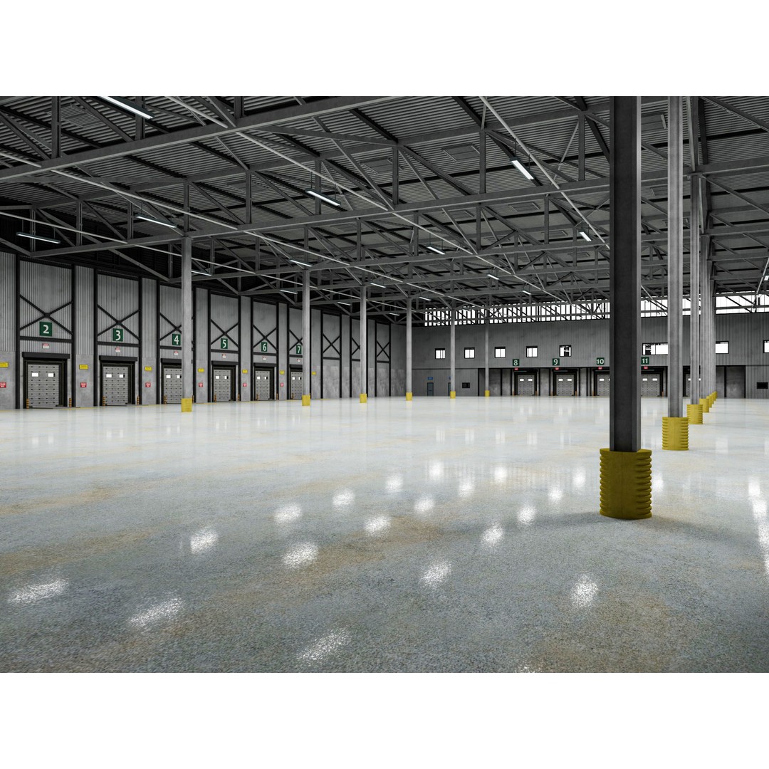 Warehouse Logistic 3D Model – Industrial Depot, Cinema4D R25, FBX - View 3
