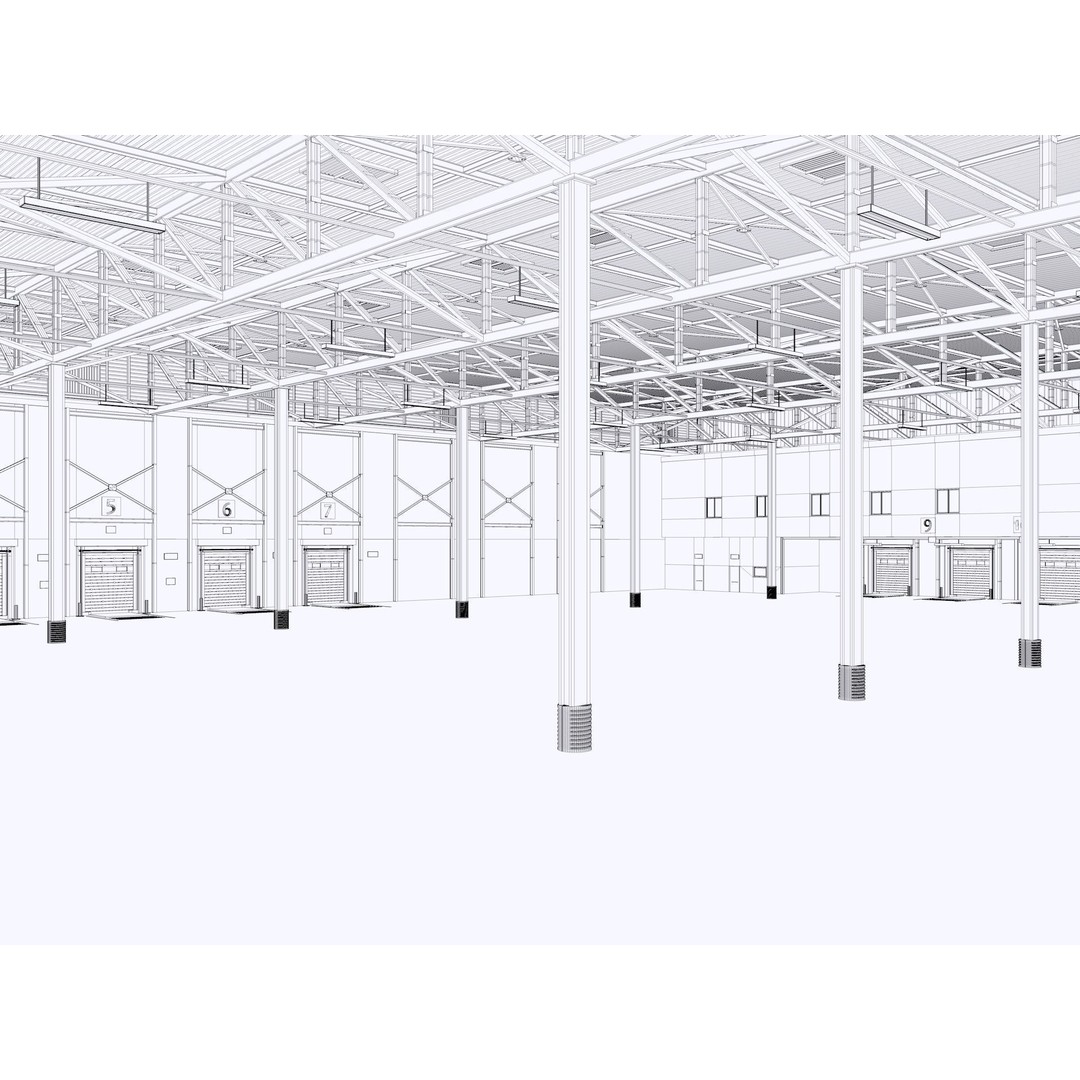 Warehouse Logistic 3D Model – Industrial Depot, Cinema4D R25, FBX - View 30