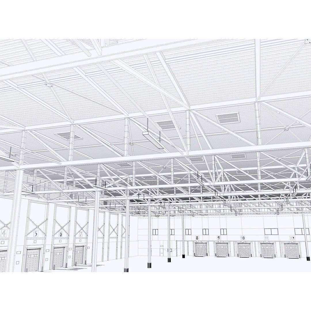 Warehouse Logistic 3D Model – Industrial Depot, Cinema4D R25, FBX - View 32