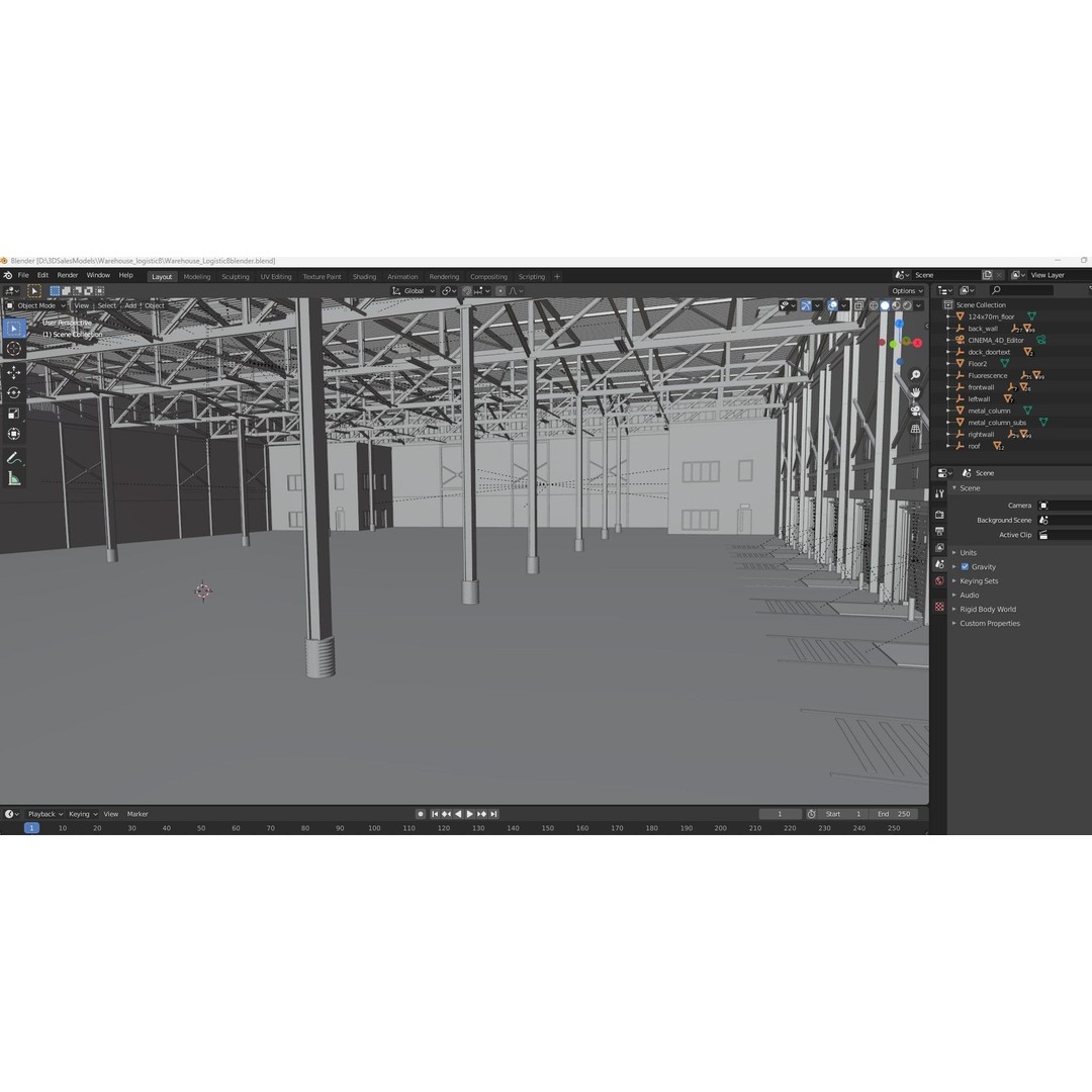 Warehouse Logistic 3D Model – Industrial Depot, Cinema4D R25, FBX - View 34