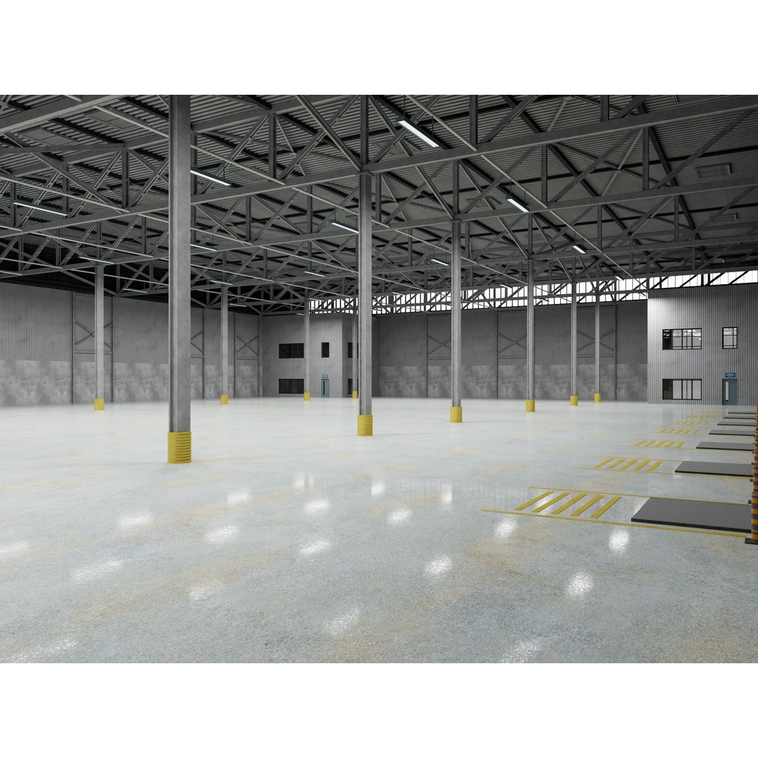 Warehouse Logistic 3D Model – Industrial Depot, Cinema4D R25, FBX - View 4
