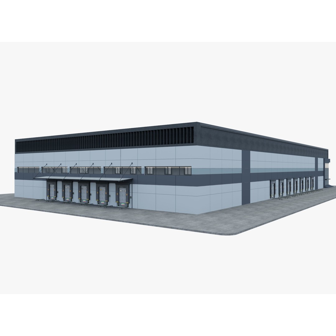 Warehouse Logistic 3D Model – Industrial Depot, Cinema4D R25, FBX - View 6