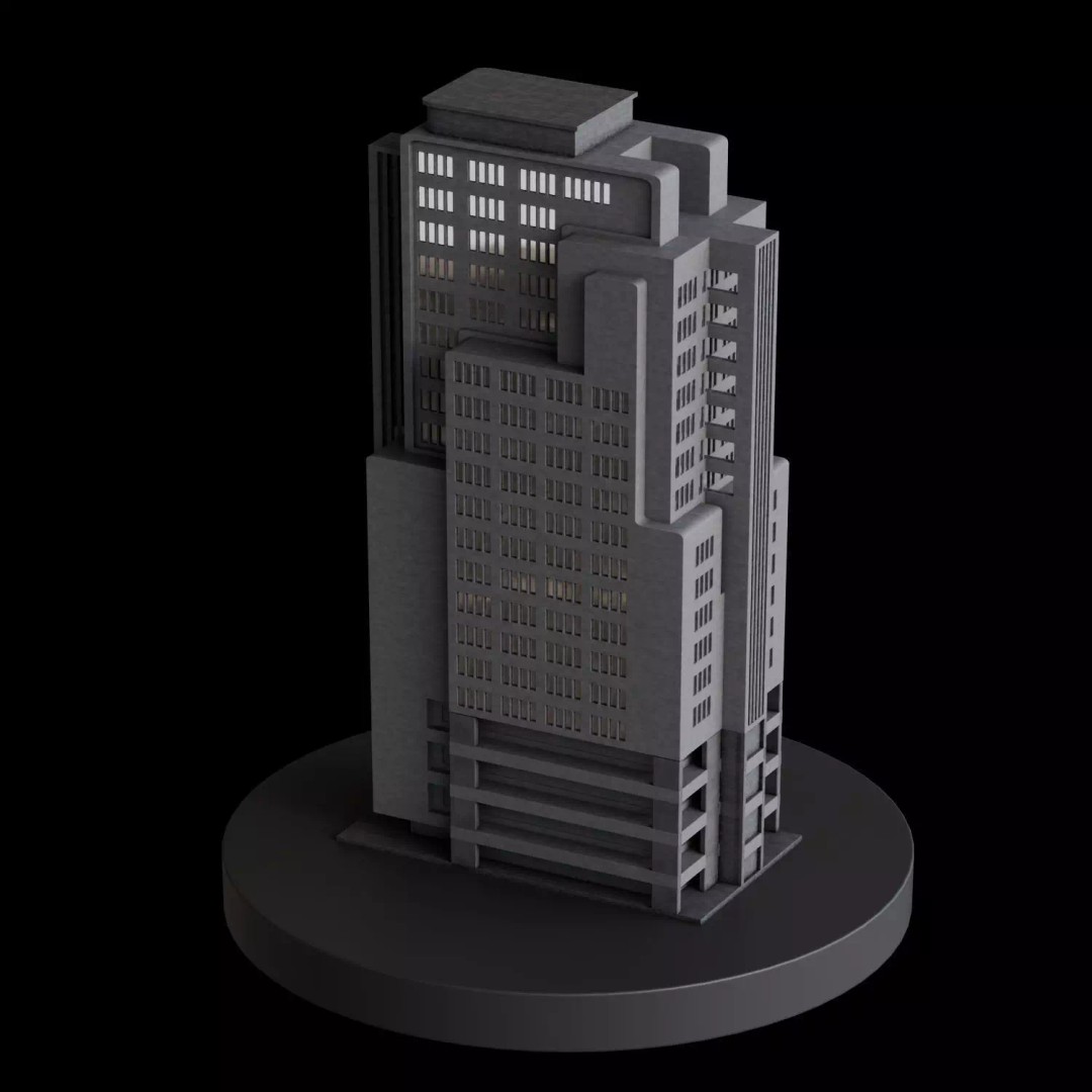 Art Deco City 3D Model – Medium to Low-Poly Cityscape, Blender & FBX