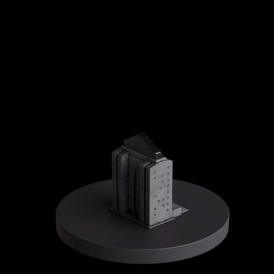 Art Deco City 3D Model – Medium to Low-Poly Cityscape, Blender & FBX - View 10