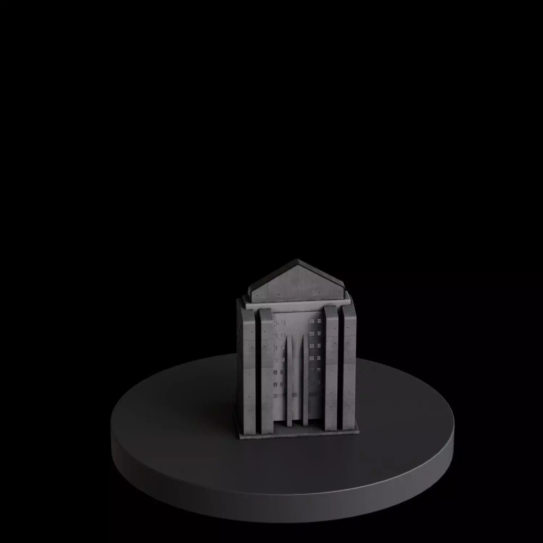 Art Deco City 3D Model – Medium to Low-Poly Cityscape, Blender & FBX - View 11