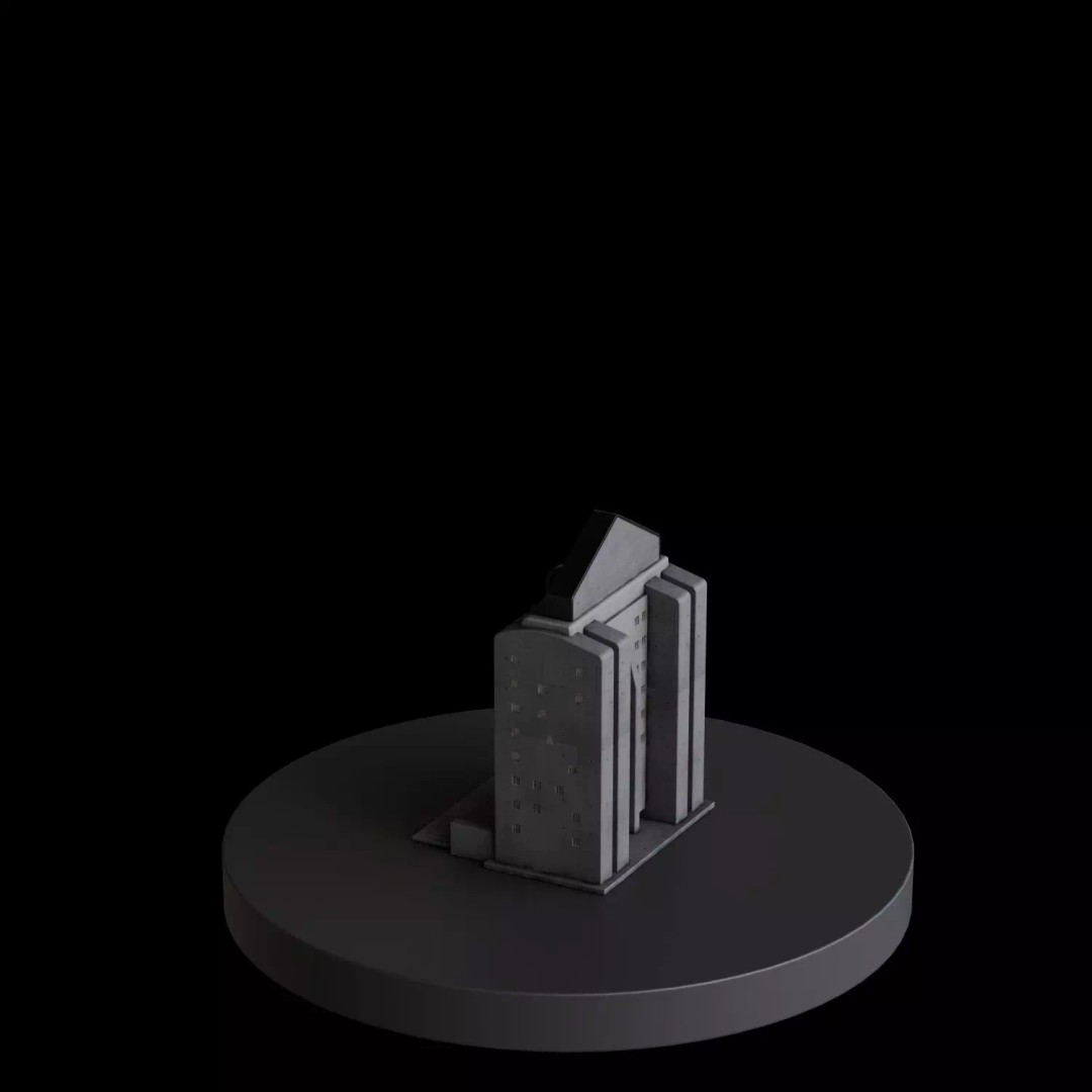 Art Deco City 3D Model – Medium to Low-Poly Cityscape, Blender & FBX - View 12