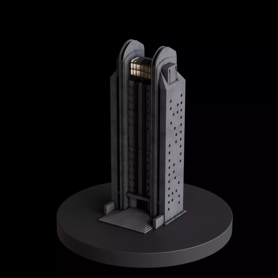 Art Deco City 3D Model – Medium to Low-Poly Cityscape, Blender & FBX - View 13