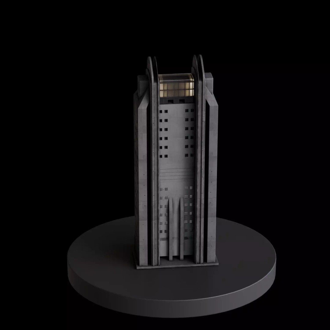 Art Deco City 3D Model – Medium to Low-Poly Cityscape, Blender & FBX - View 17
