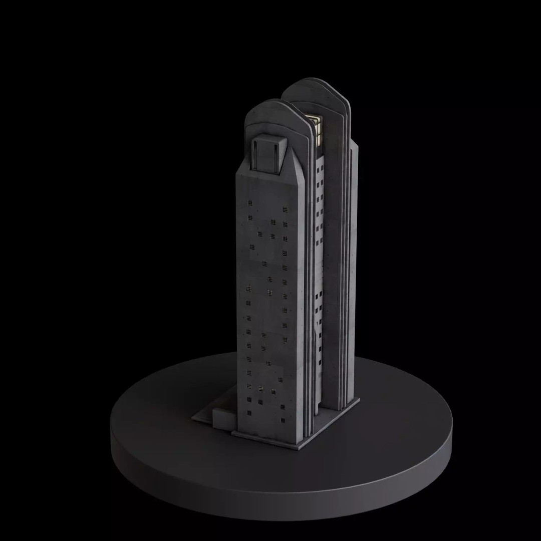 Art Deco City 3D Model – Medium to Low-Poly Cityscape, Blender & FBX - View 18