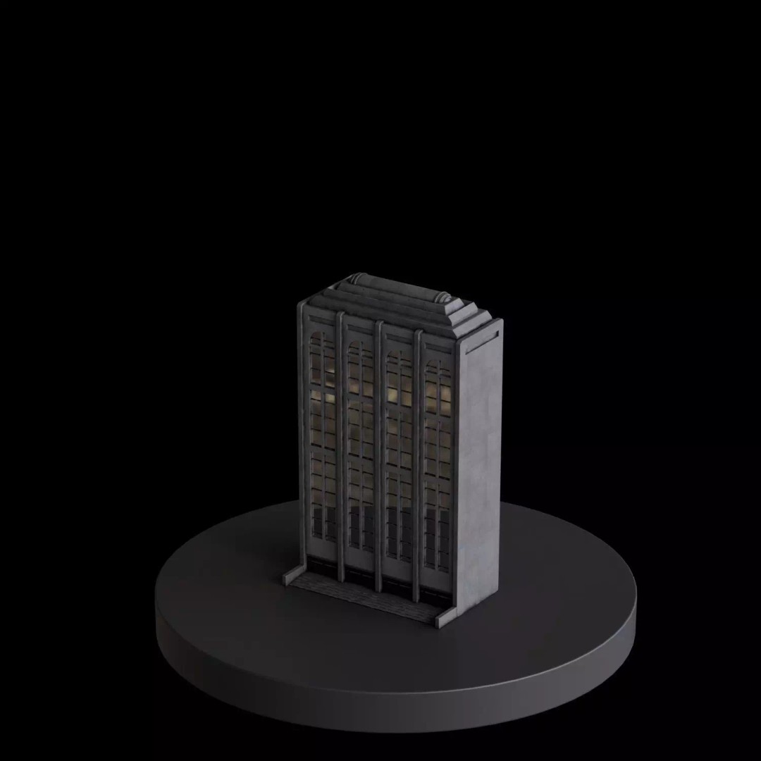 Art Deco City 3D Model – Medium to Low-Poly Cityscape, Blender & FBX - View 19
