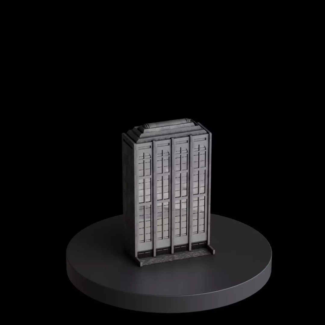 Art Deco City 3D Model – Medium to Low-Poly Cityscape, Blender & FBX - View 20