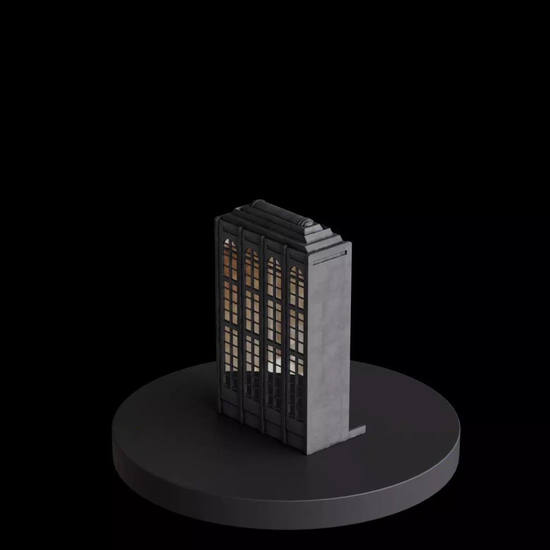 Art Deco City 3D Model – Medium to Low-Poly Cityscape, Blender & FBX - View 22