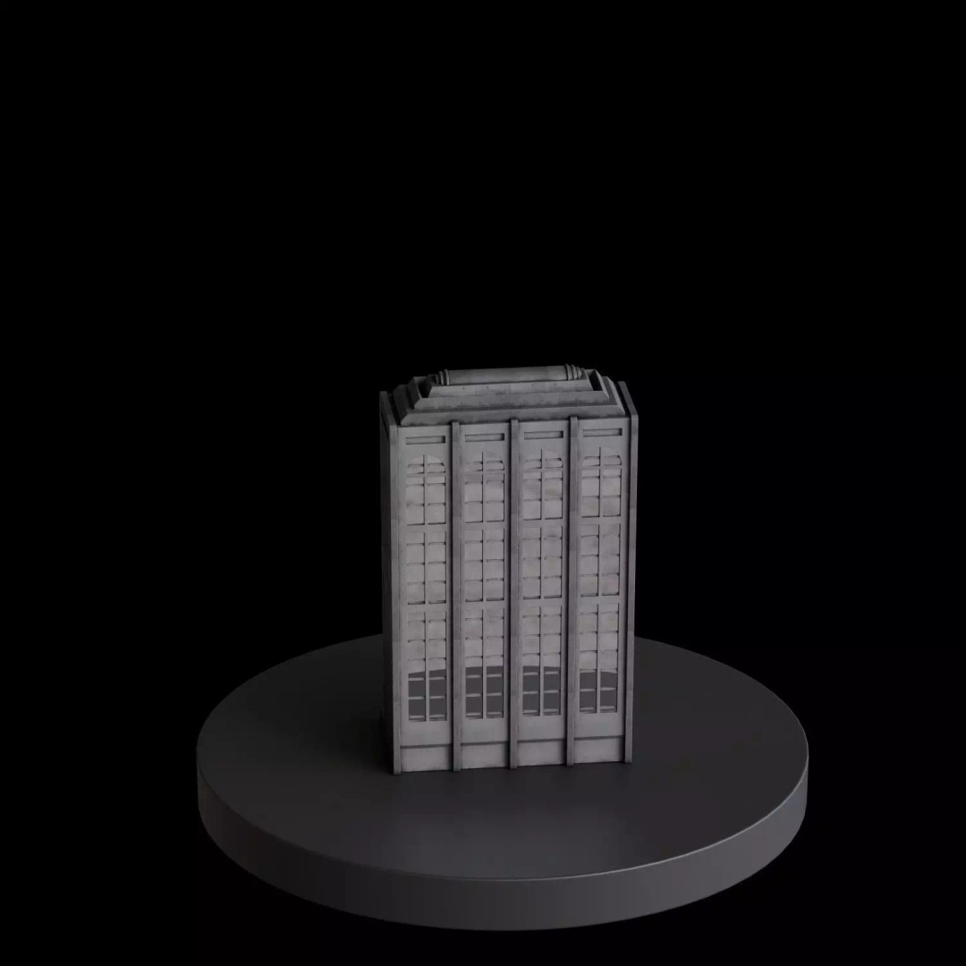 Art Deco City 3D Model – Medium to Low-Poly Cityscape, Blender & FBX - View 23