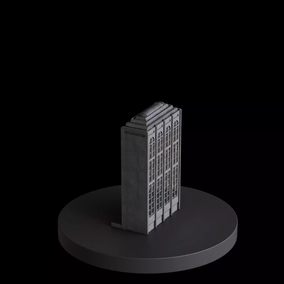 Art Deco City 3D Model – Medium to Low-Poly Cityscape, Blender & FBX - View 24