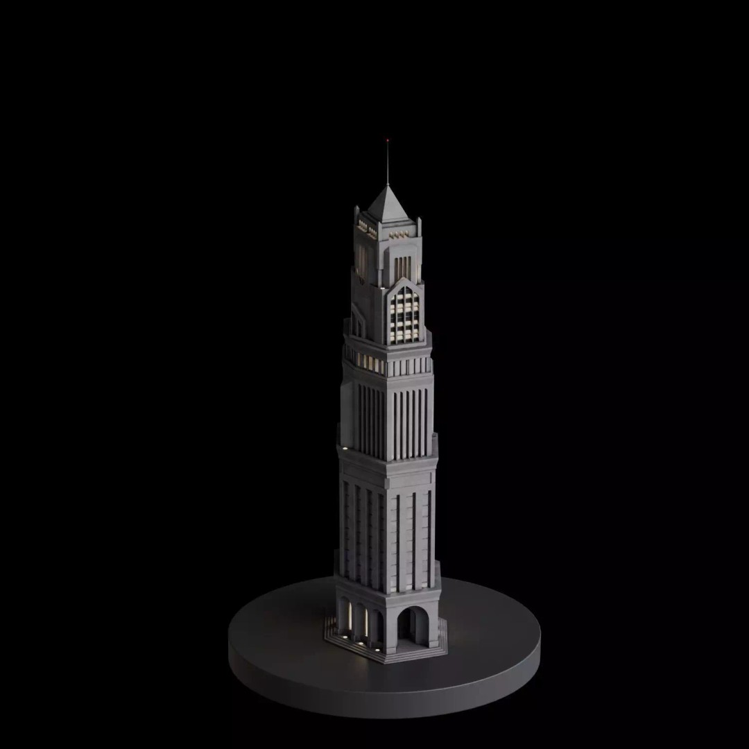 Art Deco City 3D Model – Medium to Low-Poly Cityscape, Blender & FBX - View 26
