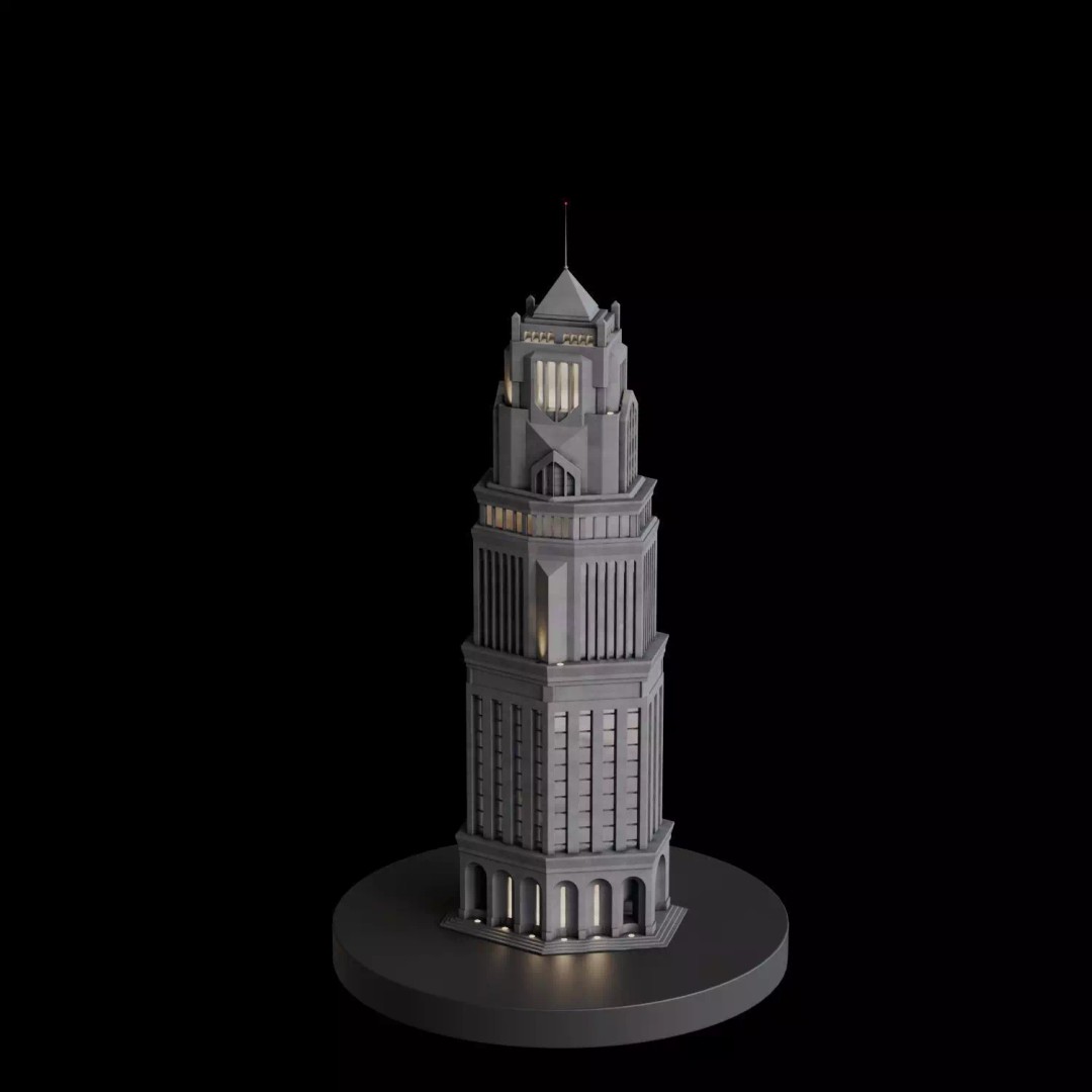Art Deco City 3D Model – Medium to Low-Poly Cityscape, Blender & FBX - View 27