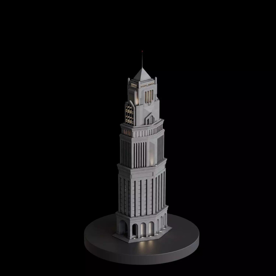 Art Deco City 3D Model – Medium to Low-Poly Cityscape, Blender & FBX - View 28