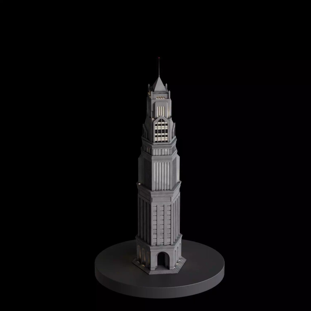 Art Deco City 3D Model – Medium to Low-Poly Cityscape, Blender & FBX - View 29