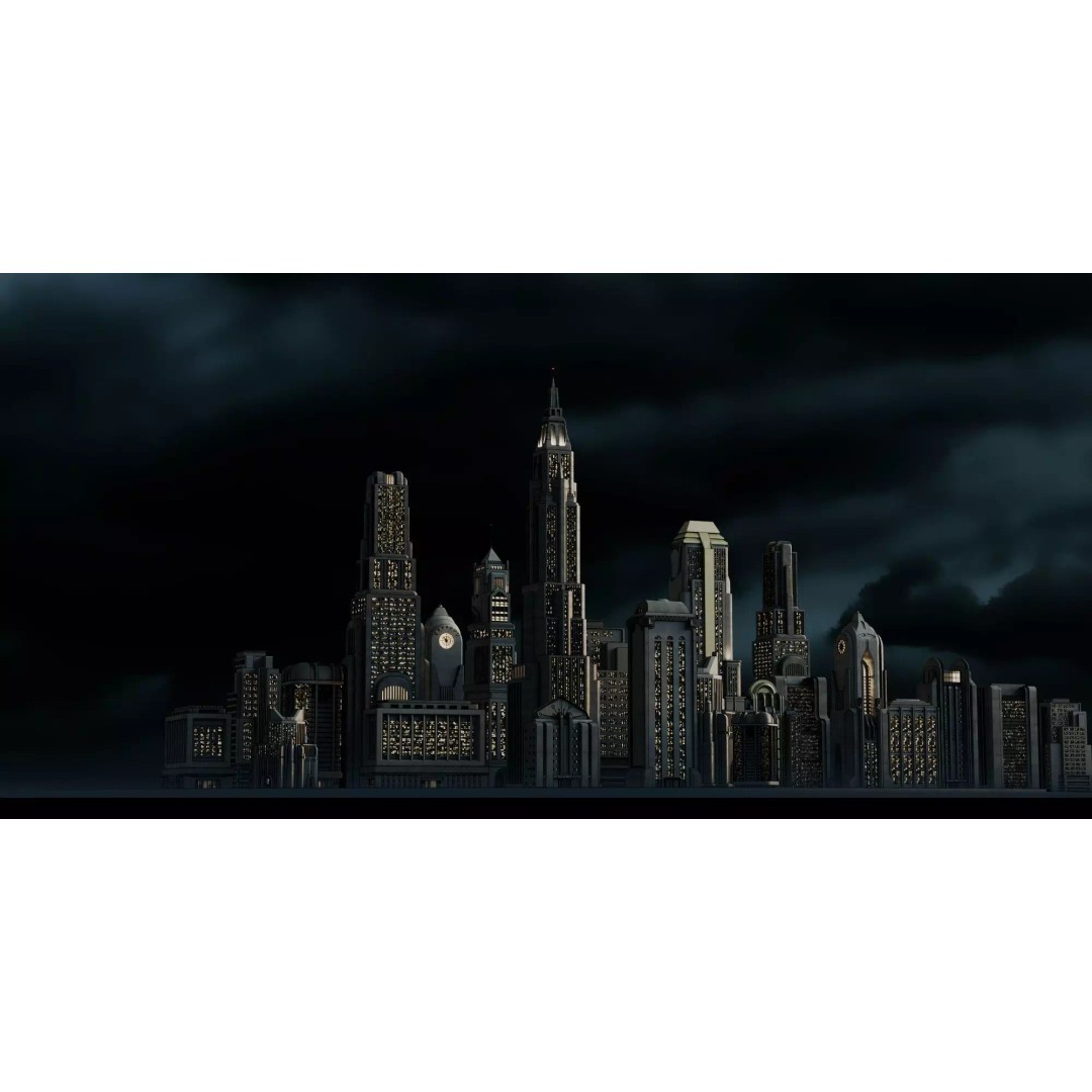 Art Deco City 3D Model – Medium to Low-Poly Cityscape, Blender & FBX - View 3