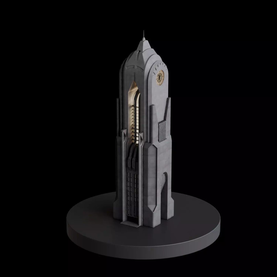 Art Deco City 3D Model – Medium to Low-Poly Cityscape, Blender & FBX - View 31
