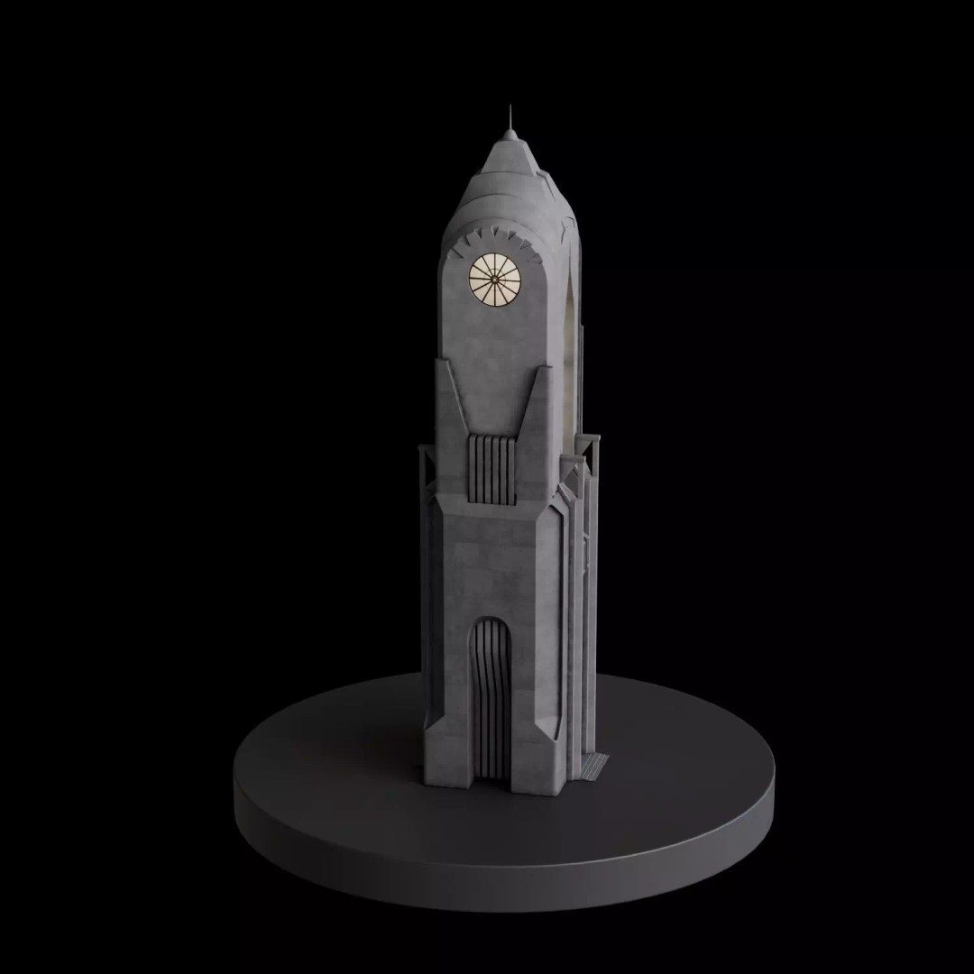 Art Deco City 3D Model – Medium to Low-Poly Cityscape, Blender & FBX - View 33