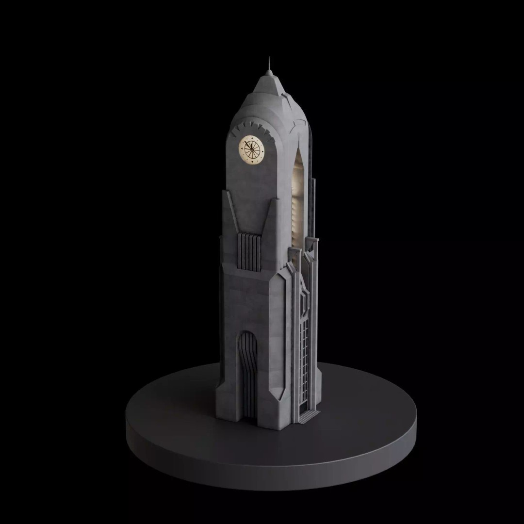 Art Deco City 3D Model – Medium to Low-Poly Cityscape, Blender & FBX - View 36