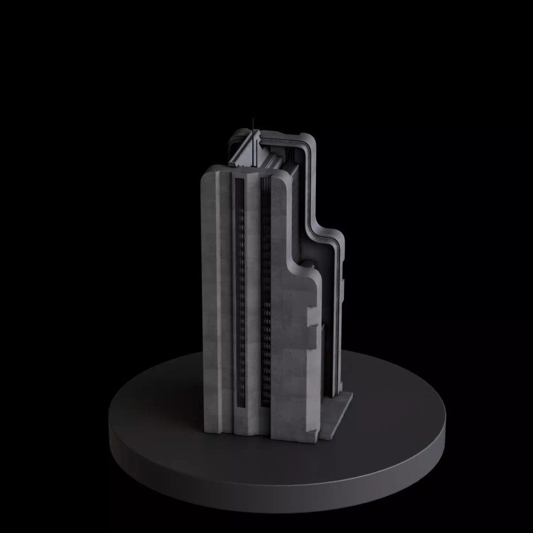 Art Deco City 3D Model – Medium to Low-Poly Cityscape, Blender & FBX - View 39