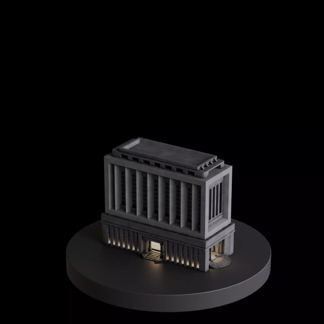 Art Deco City 3D Model – Medium to Low-Poly Cityscape, Blender & FBX - View 49