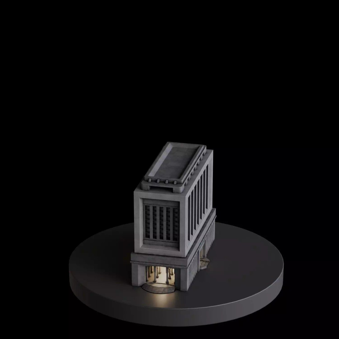 Art Deco City 3D Model – Medium to Low-Poly Cityscape, Blender & FBX - View 51