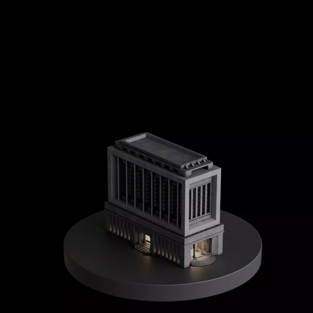 Art Deco City 3D Model – Medium to Low-Poly Cityscape, Blender & FBX - View 52