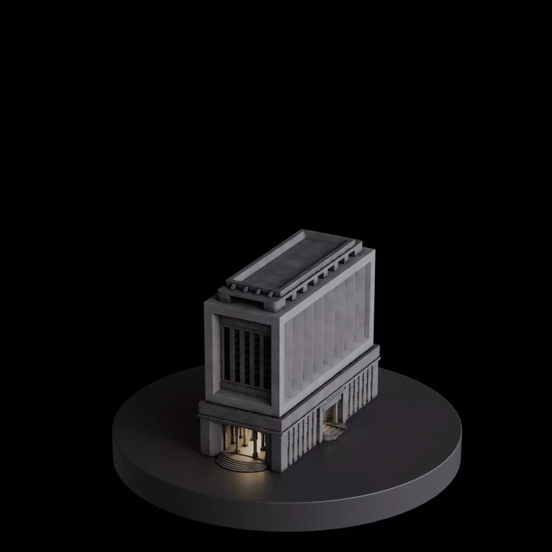 Art Deco City 3D Model – Medium to Low-Poly Cityscape, Blender & FBX - View 54