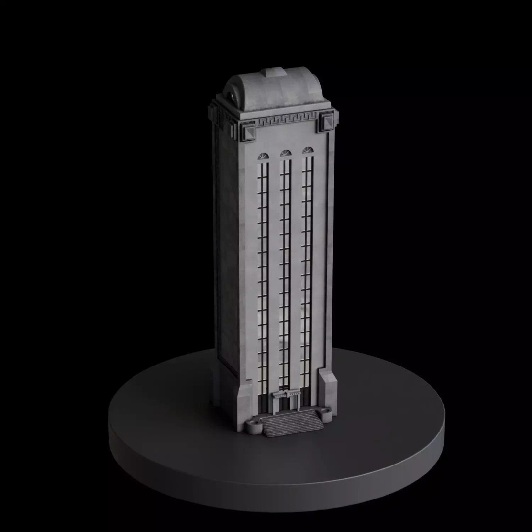 Art Deco City 3D Model – Medium to Low-Poly Cityscape, Blender & FBX - View 56