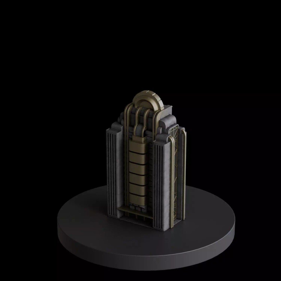 Art Deco City 3D Model – Medium to Low-Poly Cityscape, Blender & FBX - View 61