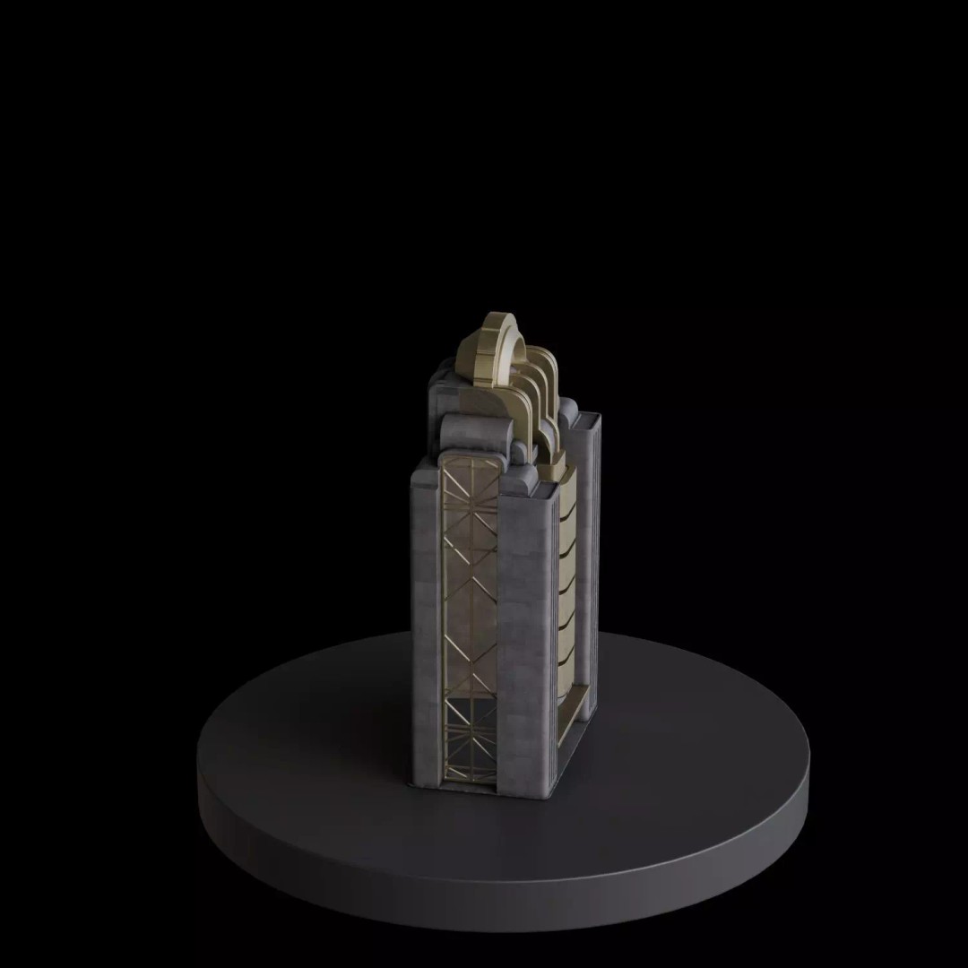 Art Deco City 3D Model – Medium to Low-Poly Cityscape, Blender & FBX - View 63