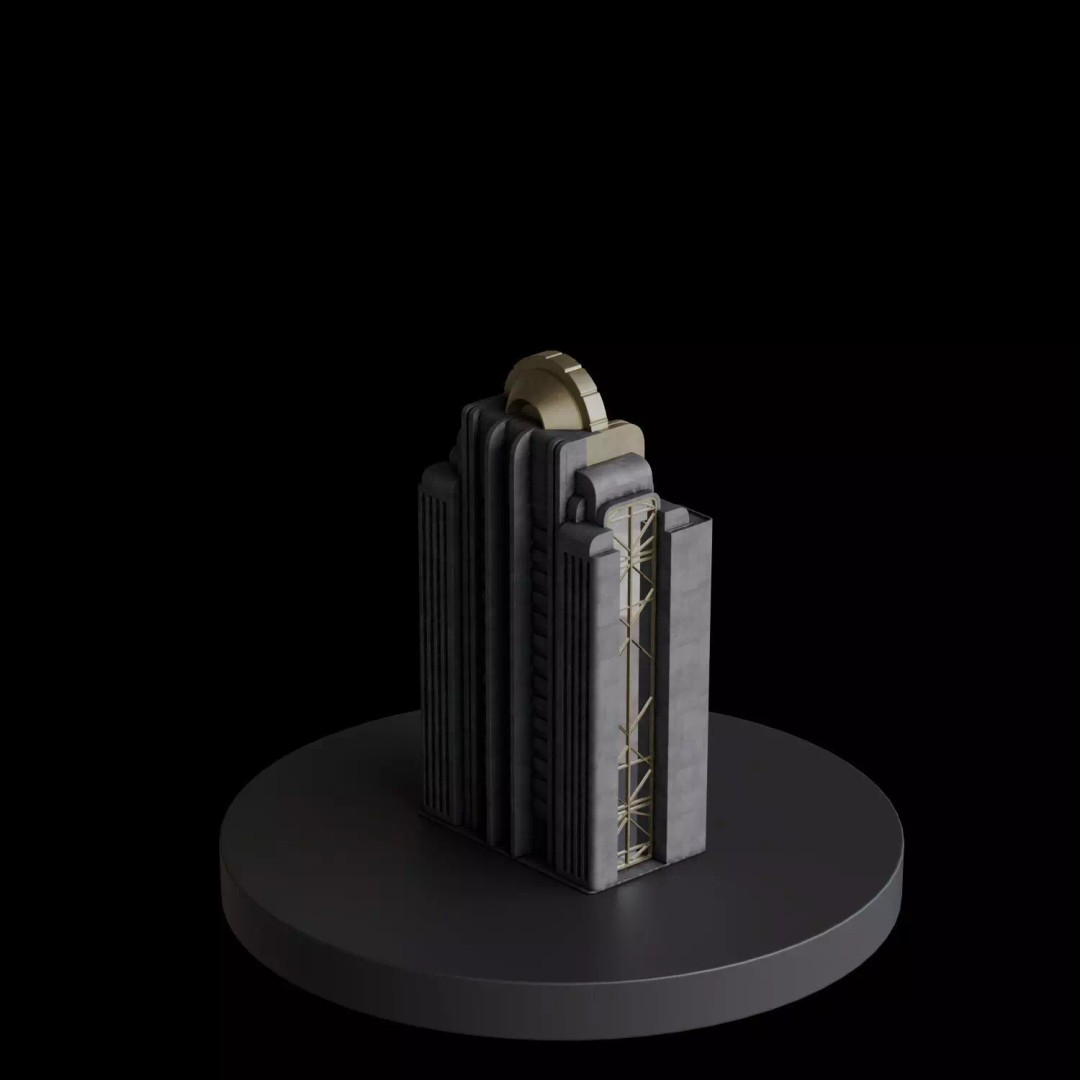 Art Deco City 3D Model – Medium to Low-Poly Cityscape, Blender & FBX - View 64
