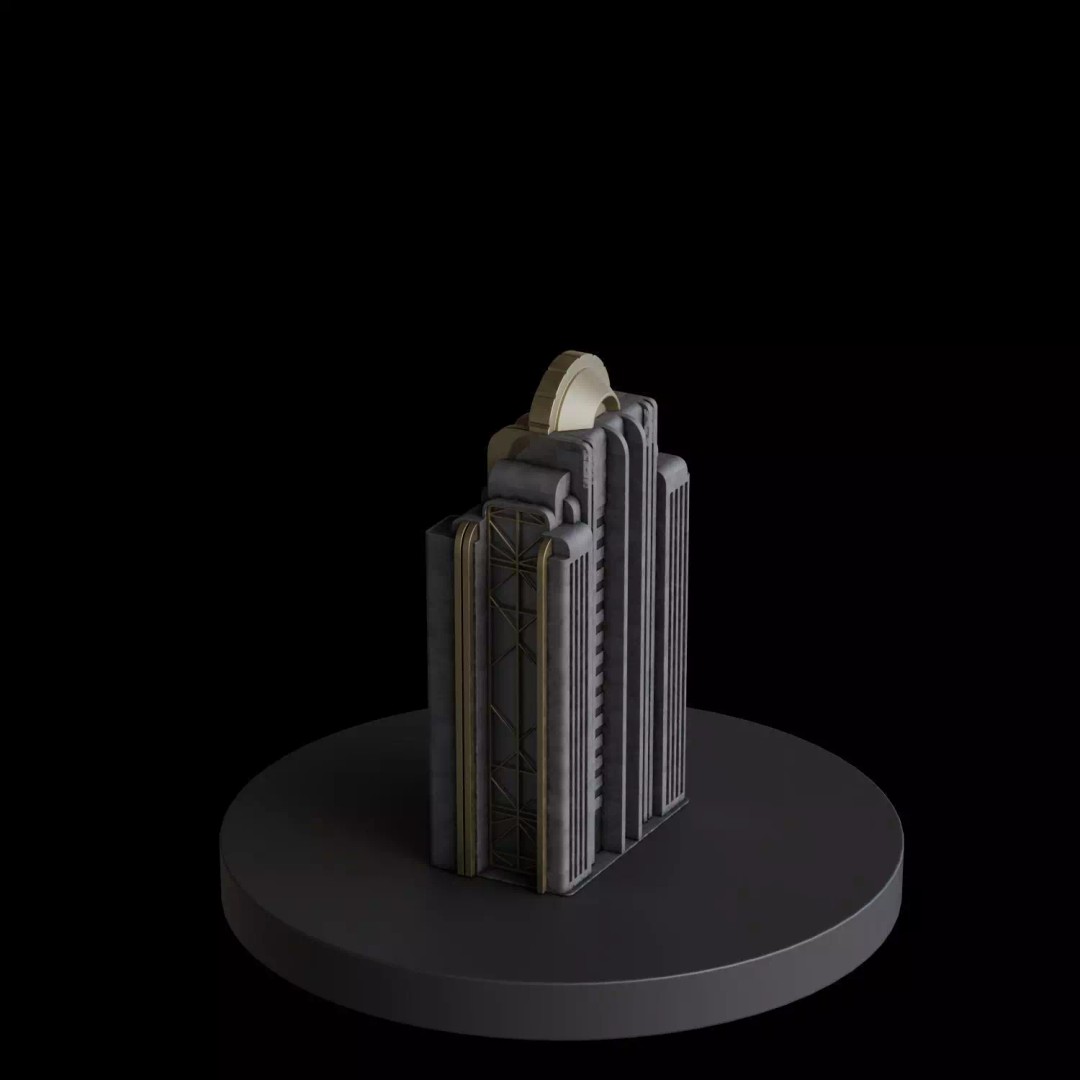 Art Deco City 3D Model – Medium to Low-Poly Cityscape, Blender & FBX - View 66