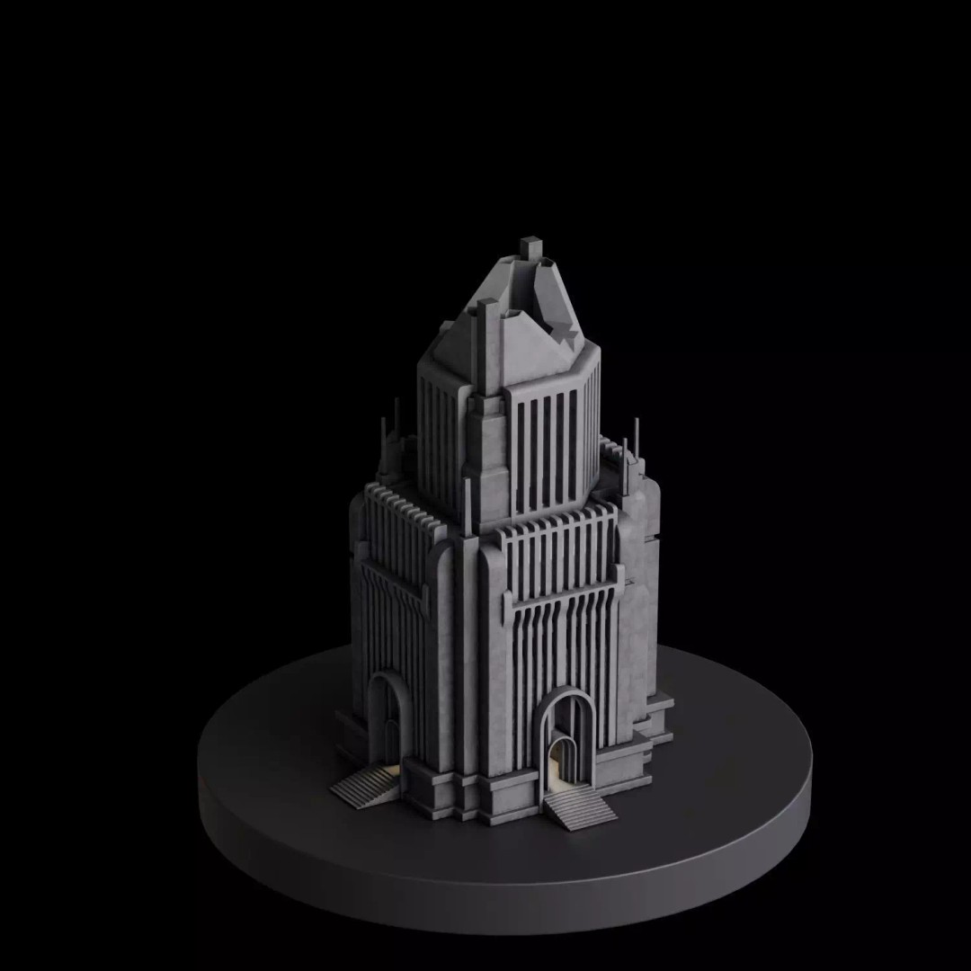 Art Deco City 3D Model – Medium to Low-Poly Cityscape, Blender & FBX - View 69