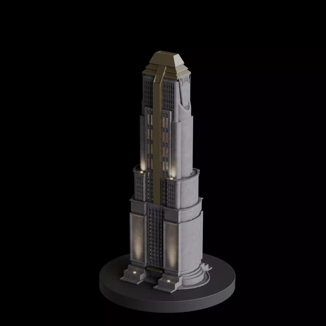Art Deco City 3D Model – Medium to Low-Poly Cityscape, Blender & FBX - View 73