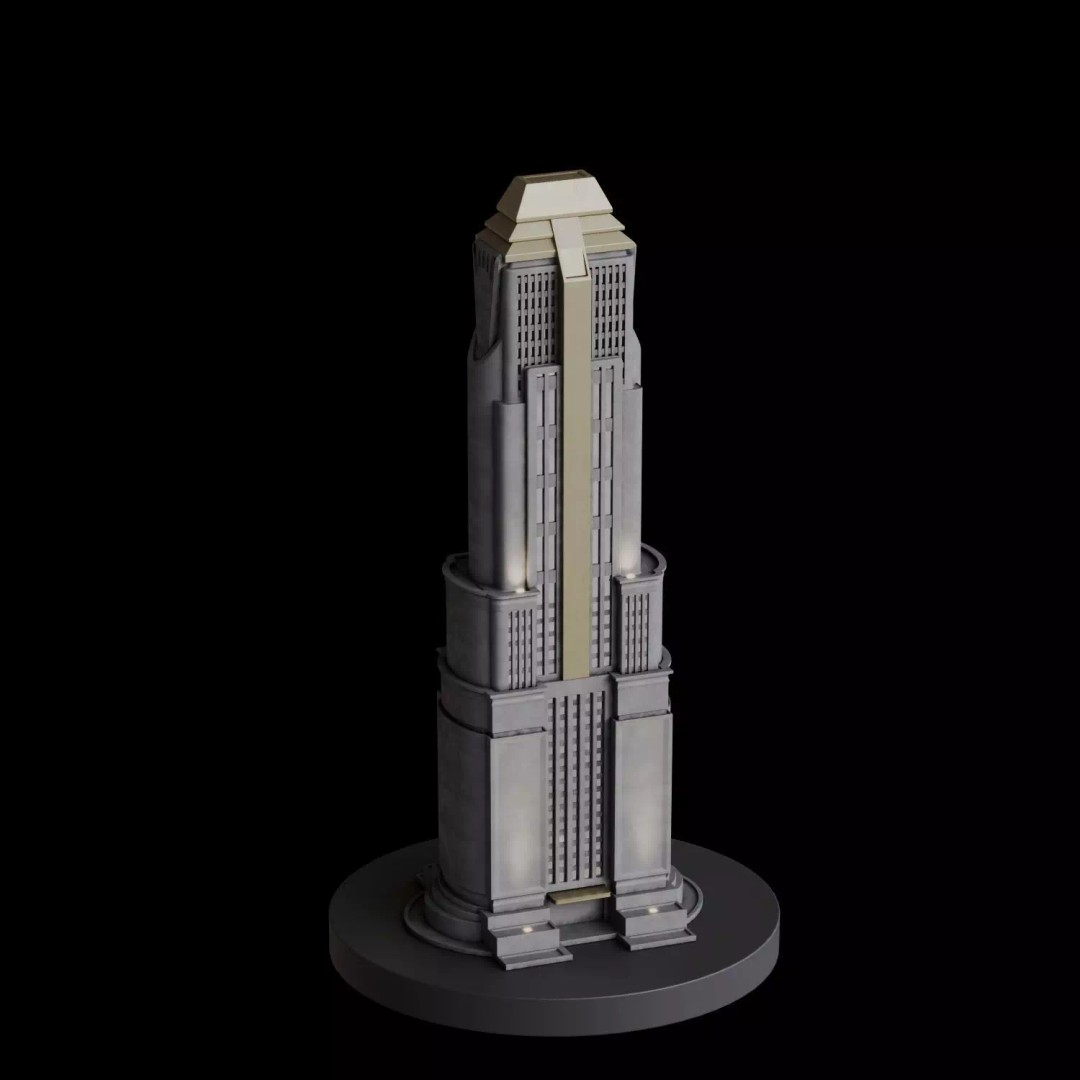 Art Deco City 3D Model – Medium to Low-Poly Cityscape, Blender & FBX - View 74