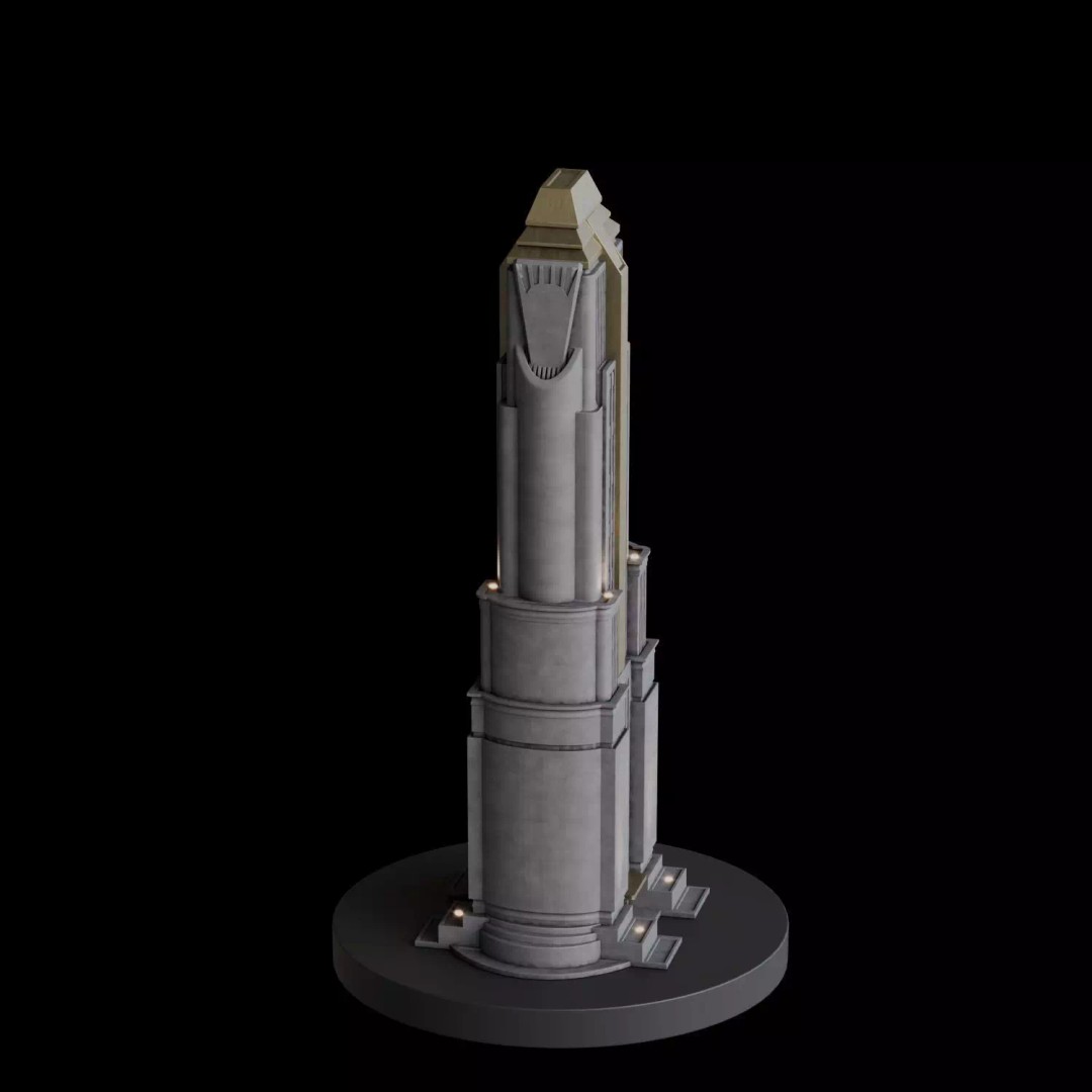 Art Deco City 3D Model – Medium to Low-Poly Cityscape, Blender & FBX - View 75