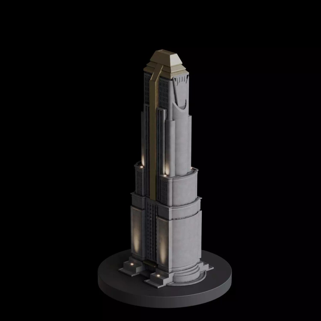 Art Deco City 3D Model – Medium to Low-Poly Cityscape, Blender & FBX - View 76
