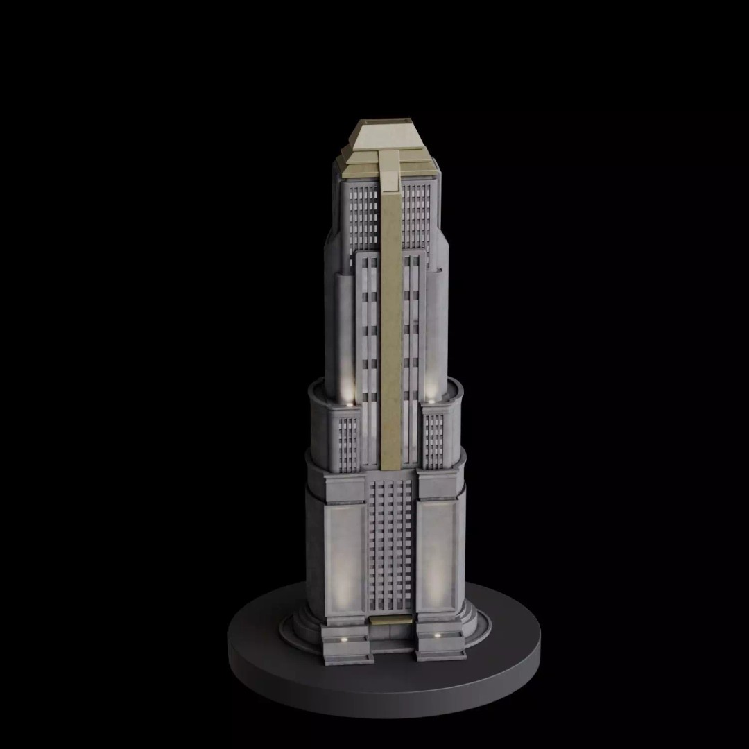 Art Deco City 3D Model – Medium to Low-Poly Cityscape, Blender & FBX - View 77