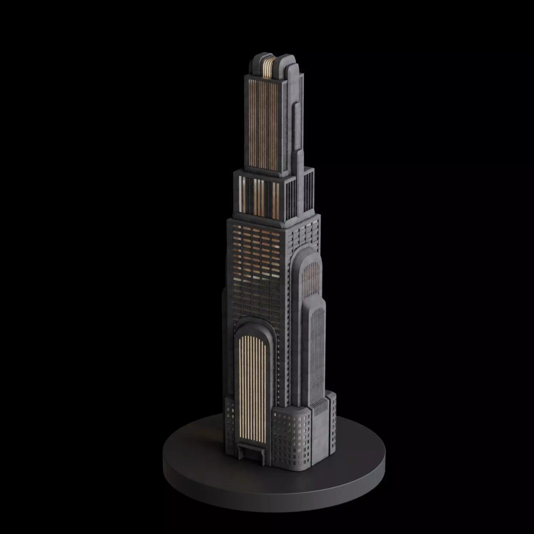 Art Deco City 3D Model – Medium to Low-Poly Cityscape, Blender & FBX - View 79