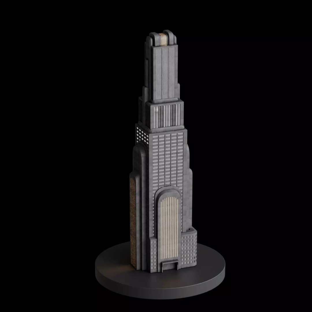 Art Deco City 3D Model – Medium to Low-Poly Cityscape, Blender & FBX - View 80